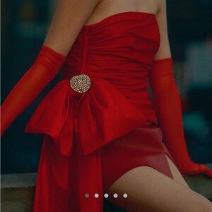 Hutch Taffeta Bow Ruched Top